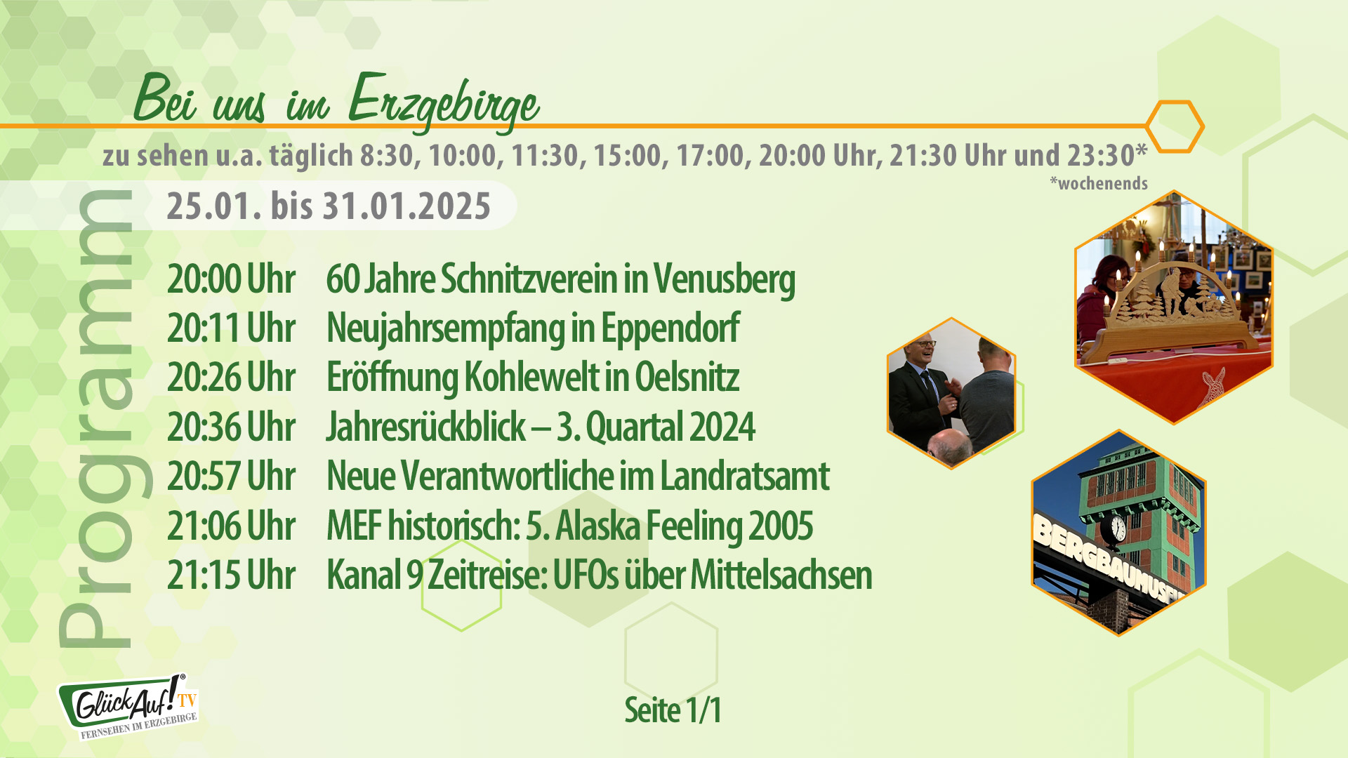 Bei uns im Erzgebirge für die Woche vom 25.01. bis 31.01.2025 Bei uns im Erzgebirge für die Woche vom 25.01. bis 31.01.2025