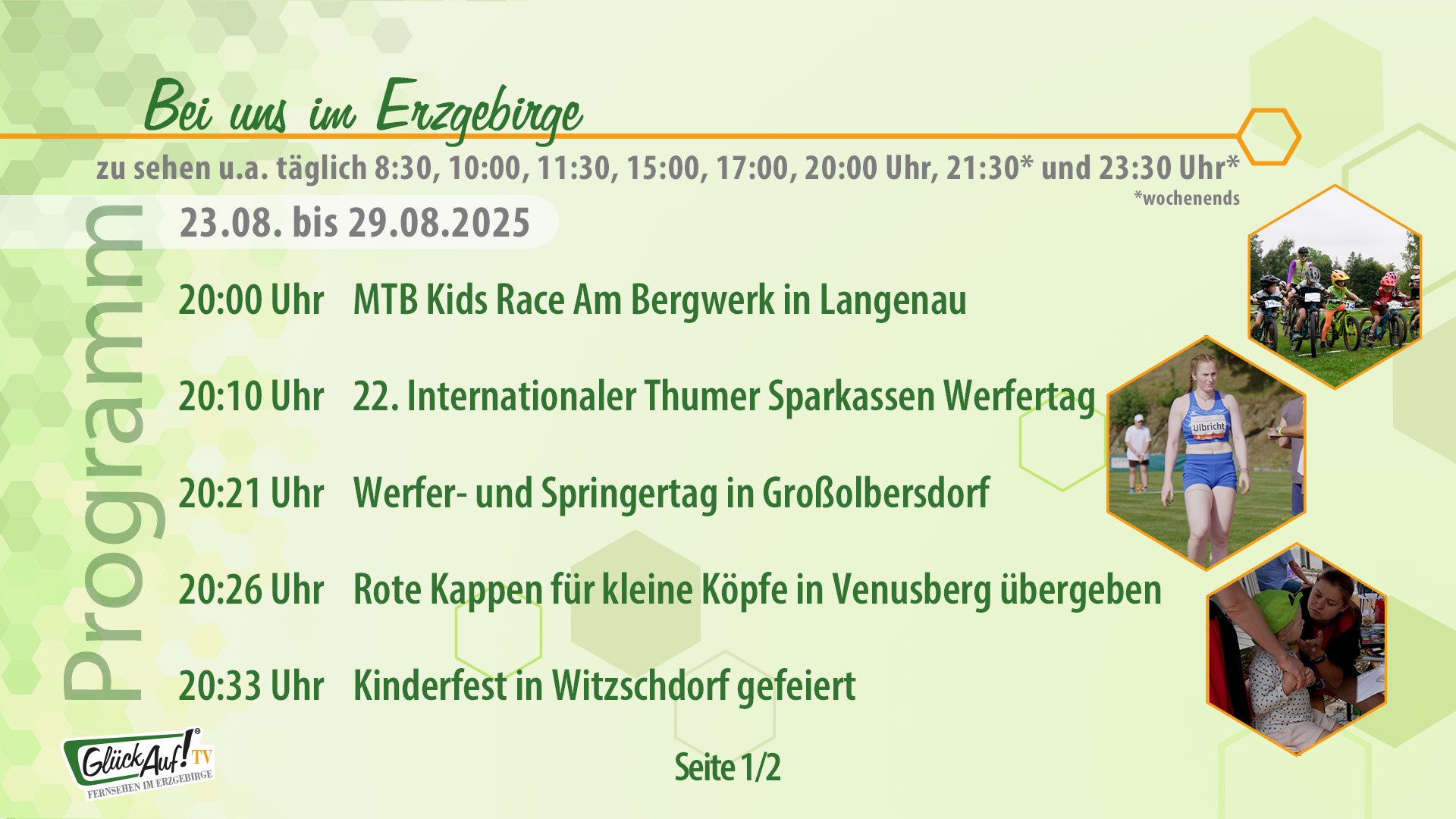 Bei uns im Erzgebirge für die Woche vom 23.08. bis 29.08.2025 Bei uns im Erzgebirge für die Woche vom 23.08. bis 29.08.2025