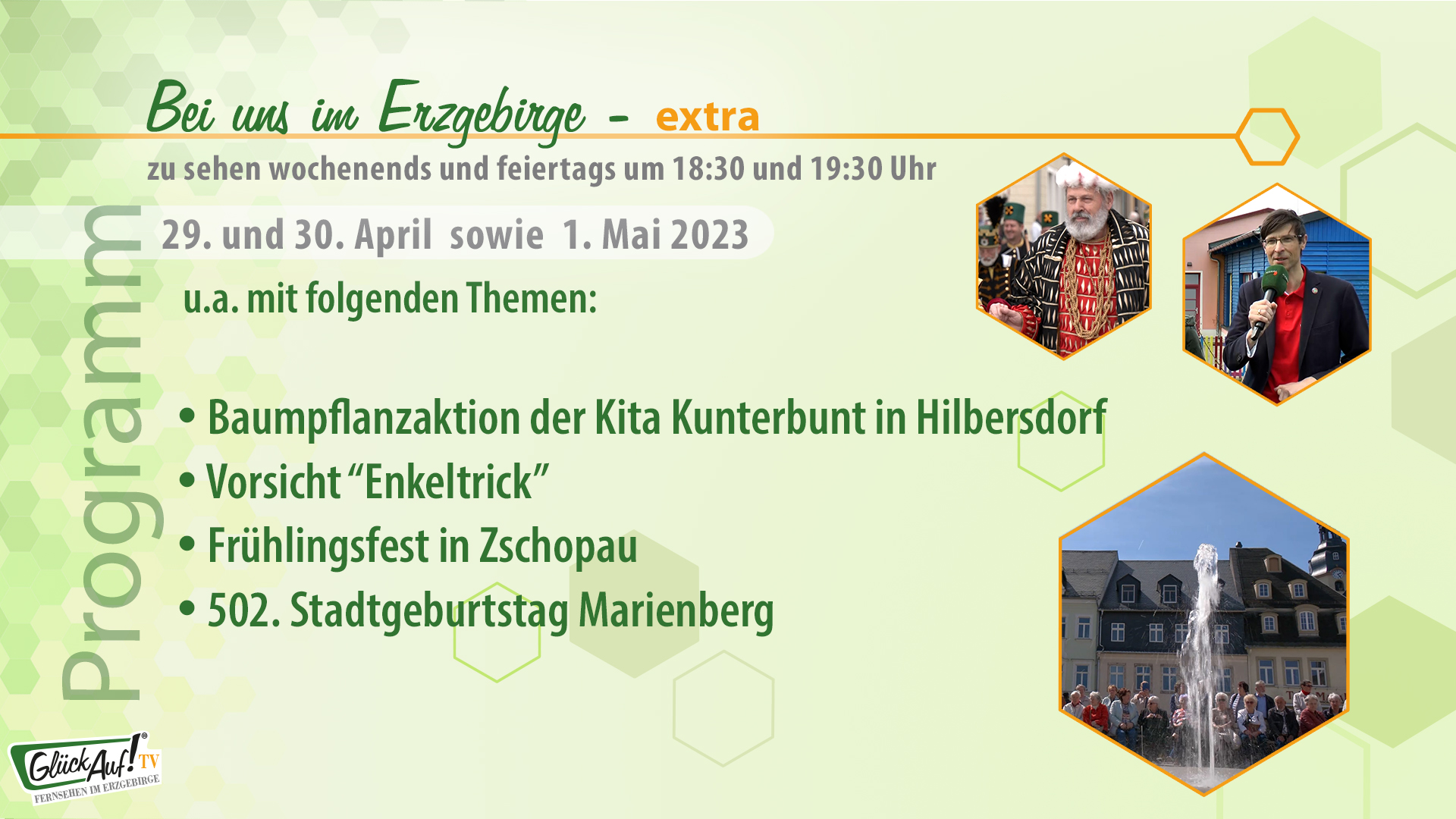 Bei uns im Erzgebirge - extra für das Wochenende der 17. Kalenderwoche 2023 Bei uns im Erzgebirge - extra für das Wochenende der 17. Kalenderwoche 2023