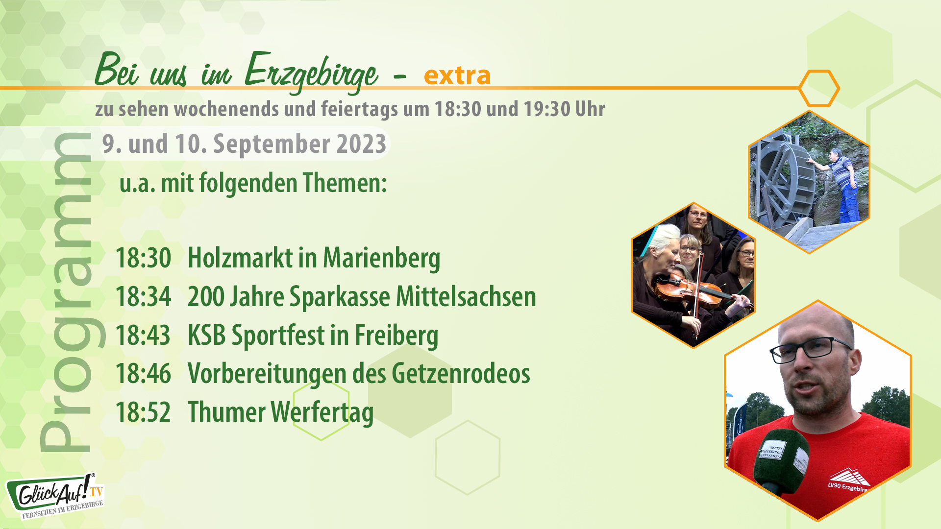 Bei uns im Erzgebirge - extra für das Wochenende der 36. Kalenderwoche 2023 Bei uns im Erzgebirge - extra für das Wochenende der 36. Kalenderwoche 2023