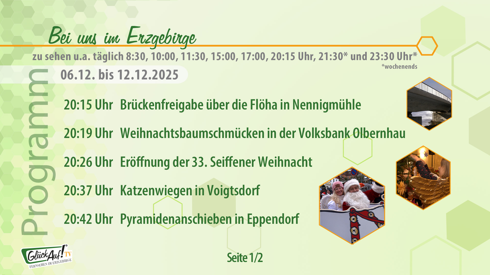 Bei uns im Erzgebirge für die 50. Kalenderwoche vom 06. Dezember bis 12. Dezember 2025